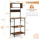image 2 of COSTWAY Kitchen Bakers Rack Microwave Stand w/Power Outlet