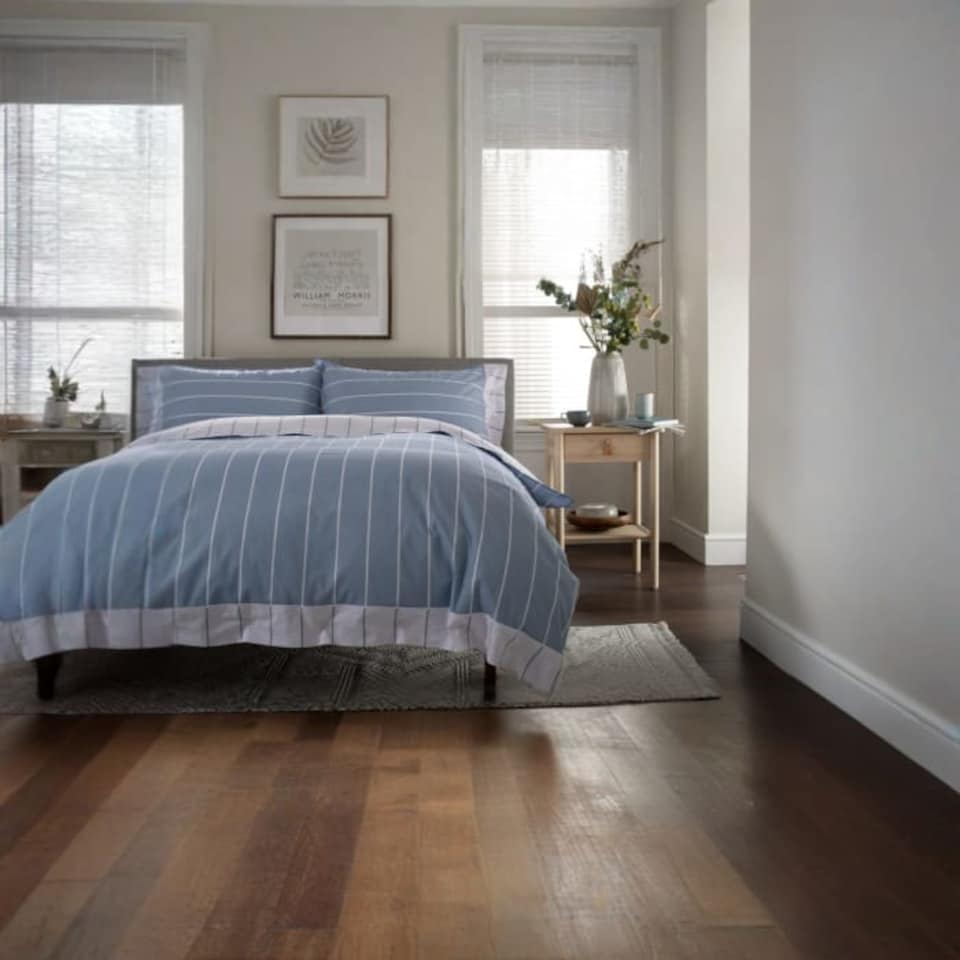 image 1 of TLC Pin Stripe Duvet Set | Blue | Blue | Super King | 1