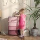 image 2 of HOMCOM 4 Drawers Plastic Storage Units, 4 Tier Kids Storage Units, Children Toy Chest for Nursery, Playroom, Bedroom, Pink | Pink