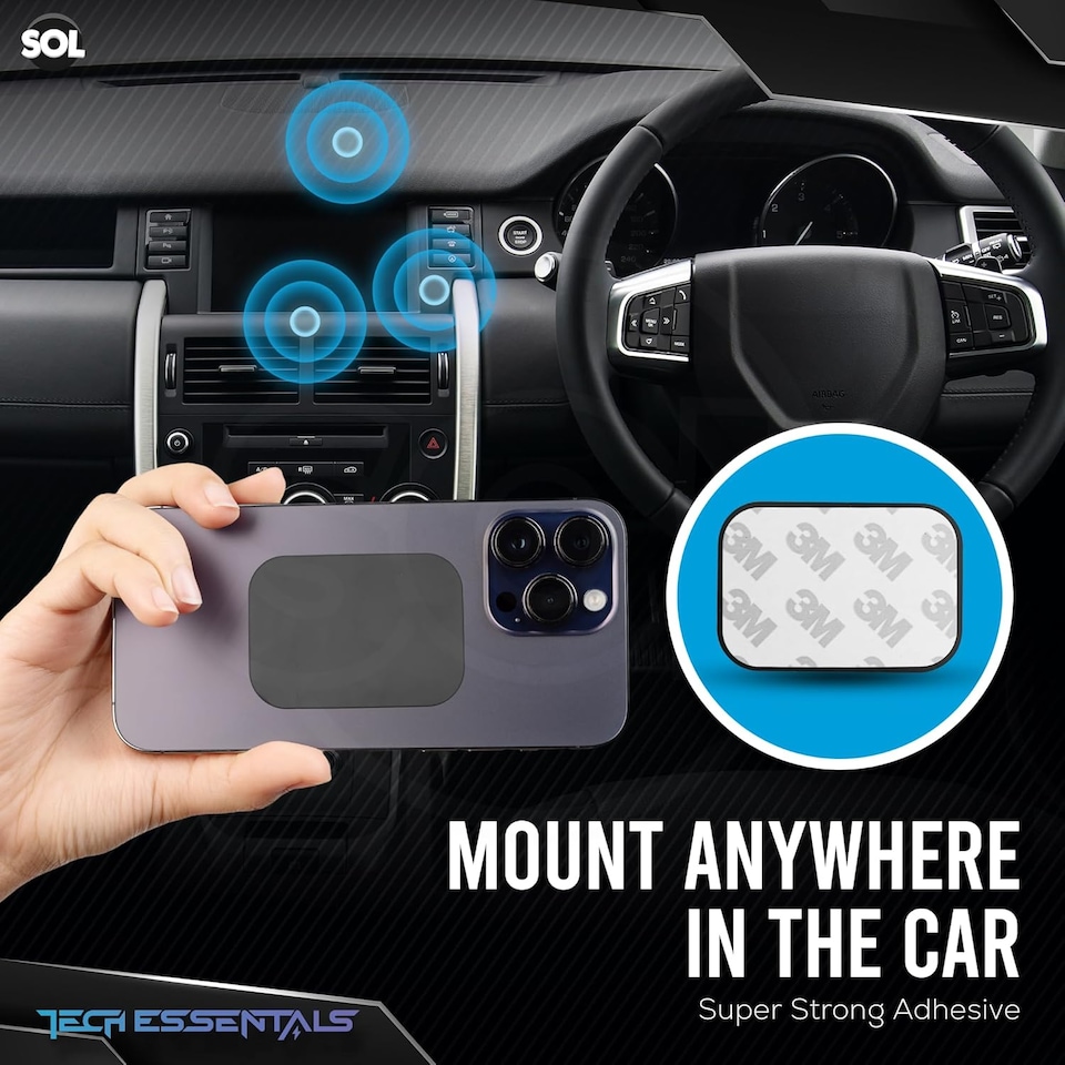 image 1 of Magnetic Phone Holder for Car – Mini Air Vent Mount with Strong Adhesive, Secure Magnet Stand for Smartphones, Safe Driving Use