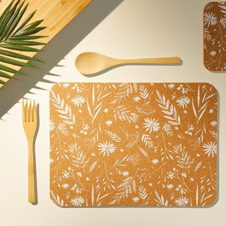 image 1 of Natural Elements Set of 4 Cork Placemats