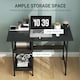 image 4 of HOMCOM Computer Writing Desk w/ Shelf PC Workstation for Home Office Black