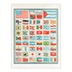 image 3 of Vintage 1901 Framed Wall Art Print Flags of All Nations of the World Home Décor