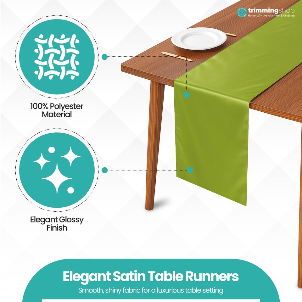 image 1 of Satin Table Runner for Dining Table - 11 x 108 Inch