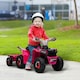 image 2 of HOMCOM Electric Quad Bike, 6V Kids Ride-On ATV with Back Trailer - Pink