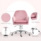 image 4 of HOMCOM Office Chair, Swivel Desk Chair w/ Adjustable Height, Dark Pink | Pink