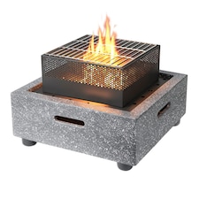 Gardenwize MGO Square Fire Pit BBQ Modern Outdoor Charcoal Grill