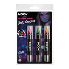 Moon Glow Intense Neon UV Body Crayons - Pink/Orange/Green - One Size
