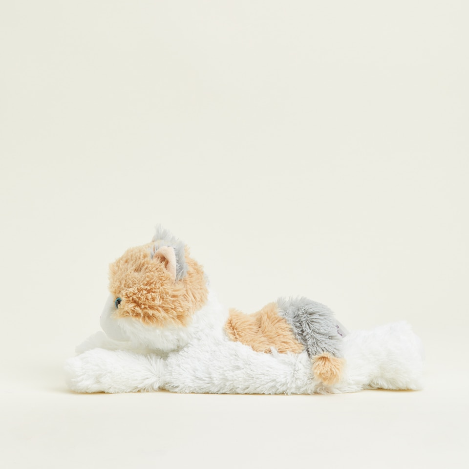 image 1 of Warmies Plush Ginger Cat Microwavable Weighted Teddy with French Lavender Scent, Hot or Cold for Cool Relaxation and Warm Relief