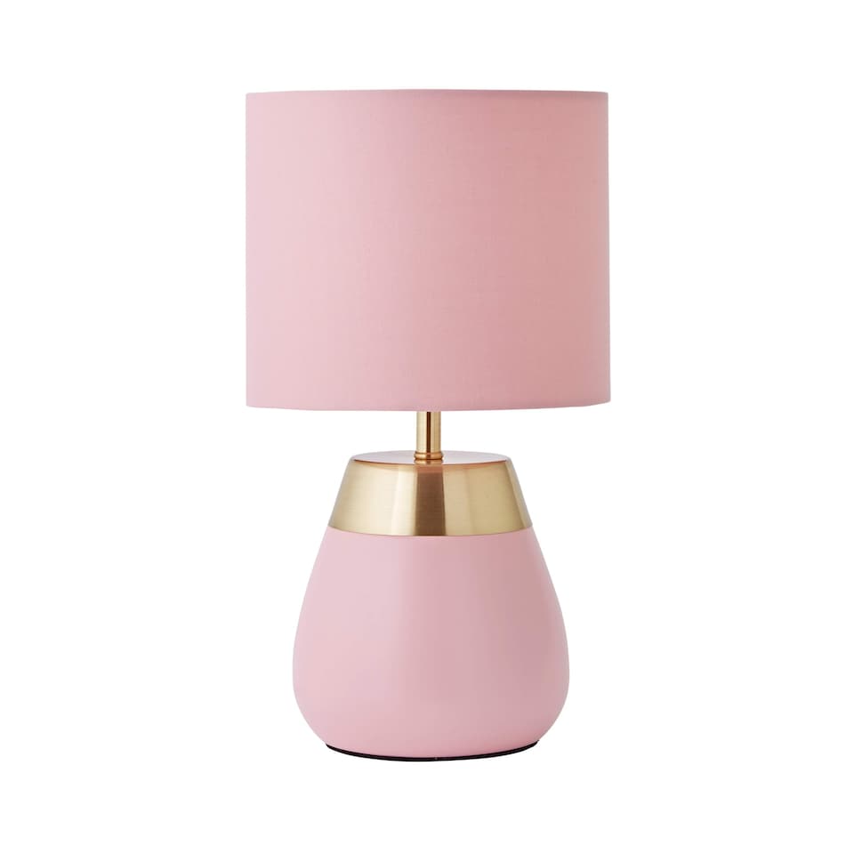 image 1 of ValueLights Hurst Pink Touch Touch Table Lamp with Drum Shade | Pink