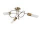 image 3 of Patras Antique Brass 3 Light Semi Flush Ceiling Light
