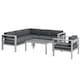 image 1 of Outsunny 5 PCs Garden Sofa Set w/ Cushions, Aluminium Furniture Sets, Grey