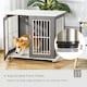 image 5 of PawHut Modern Dog Crate Pet Kennel Cage w/ Lockable Door - Grey & White
