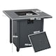 image 5 of Outsunny Rattanstyle Propane Gas Fire Pit Table with 40,000 BTU Burner, Square Smokeless Firepit Patio Heater with Thermocouple, Lava Rocks, Waterproof Cover, Spark Guard and Lid | Grey | Grey | 71L x 71W x 63H cm