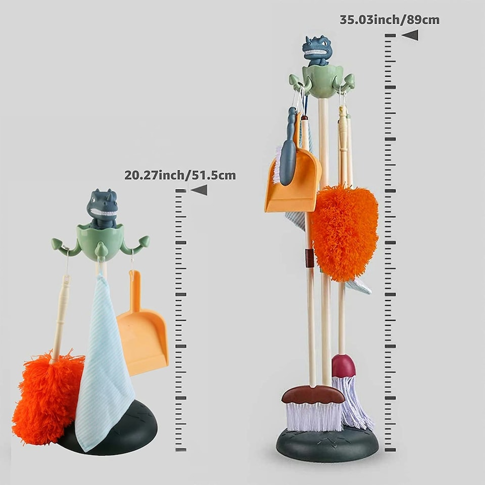 image 1 of Household Cleaning Pretend Play ToyHousehold Cleaning Pretend Play Set with Dinosaur Stand and Accessorieswith Dinosaur Stand and Accessories
