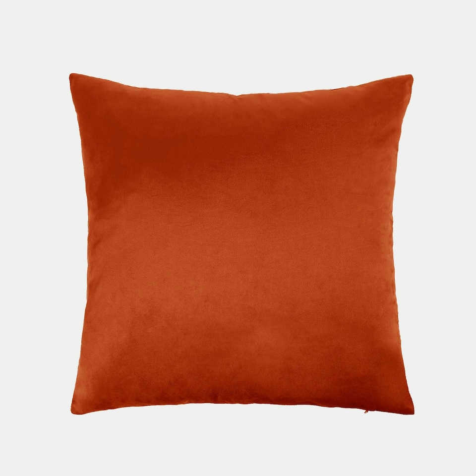 image 1 of OHS 2 x Soft Plain Matte Velvet Cushion Covers, 45x45cm - Rust