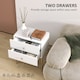 image 9 of HOMCOM Modern Bedside Table with 2 Drawers for Bedroom, White Black