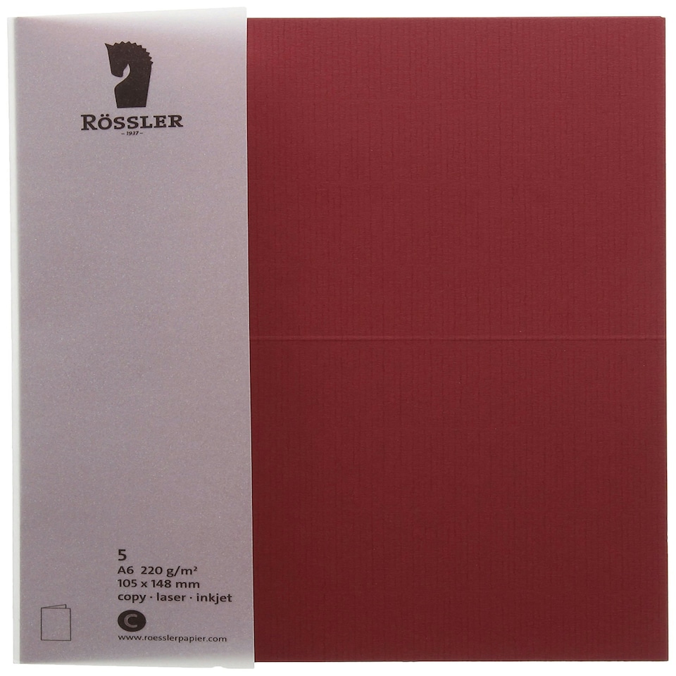 Rössler - A6 Paperado Card, 220gsm Pack of 5, Rosso