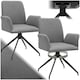 image 1 of Swivel Chair Daya - upholstered, robust fabric, 55.5 x 58 x 87 cm - Set of 2 Grey | Anthracite