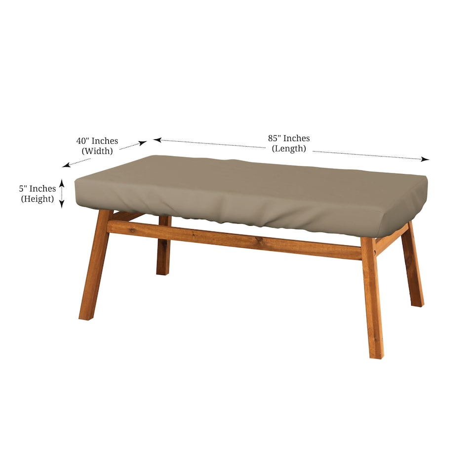 image 1 of Covers&All Rectangular Table Top Cover, 1000D Outdoor Furniture Cover Waterproof, UV-Resistant, 85 in L x 40 in W x 5 in H, Beige