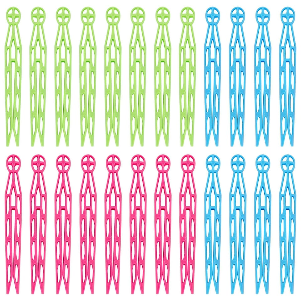 image 1 of Ashley Plastic Dolly Clothes Pegs - Multi - Pack of 24