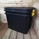 image 3 of 2 x 60L Heavy Duty Storage Tubs Sturdy, Lockable, Stackable and Nestable Design Storage Chests with Clips in Black