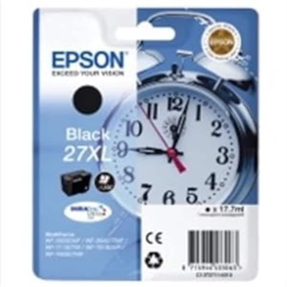 Epson 27XL Black Alarm Clock High Yield Genuine, DuraBrite Ultra Ink Cartridge