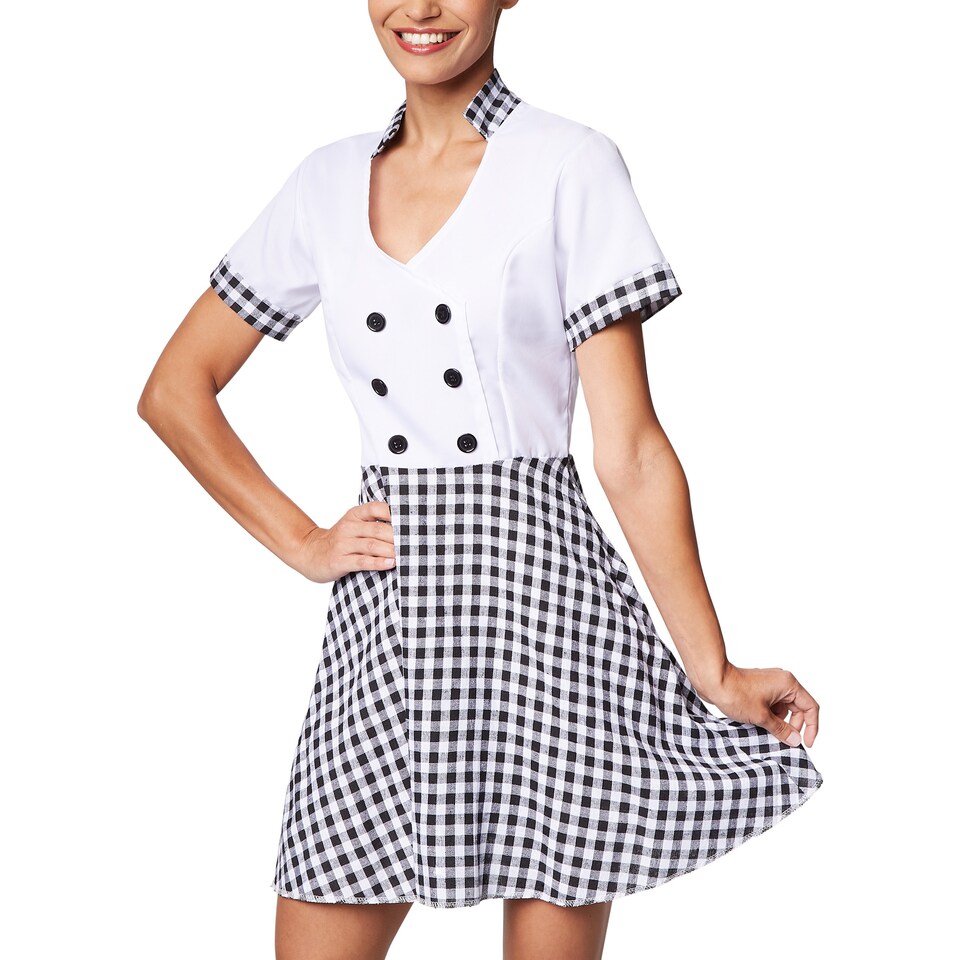 image 1 of Womens chef costume | White | black/white | 1