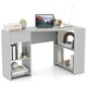 image 1 of COSTWAY L-Shaped Computer Desk with Storage Grey Grey