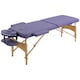 image 1 of HOMCOM Wooden Folding Massage Table w/ 2 Sections, Bag, Purple