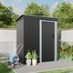 image 3 of Living and Home 5 x 3 FT Outdoor Metal Storage Shed with Lockable Door for Garden - Black