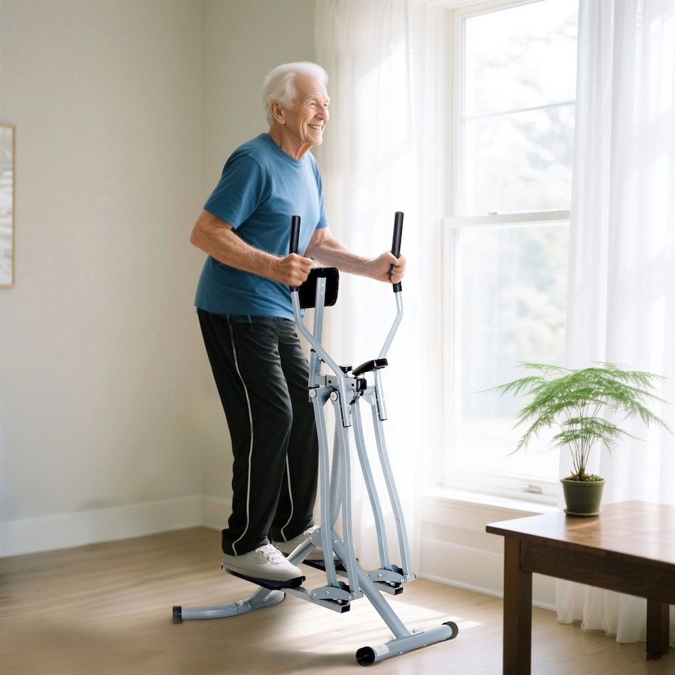 image 1 of HOMCOM Air Walker Glider Cross Trainer Fitness Machine for Home Gym, Black