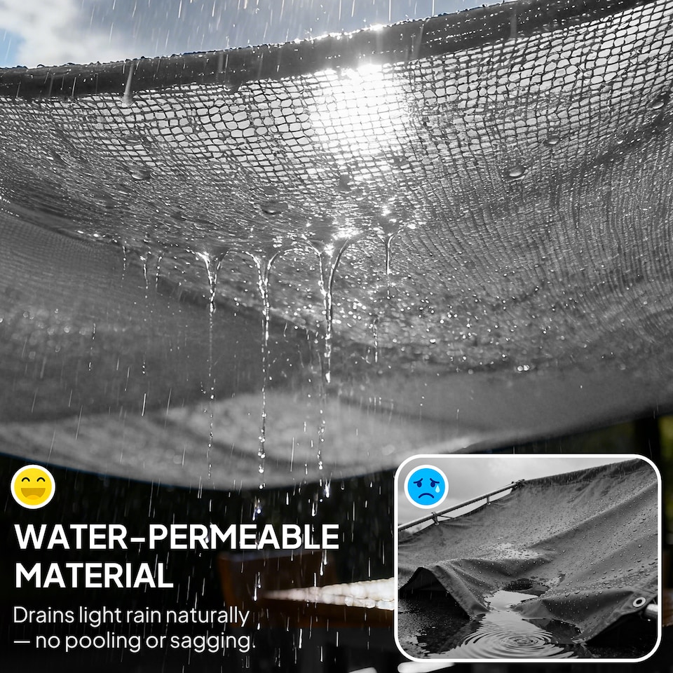 image 1 of Outsunny 5x5m Triangle Sun Shade Sail UV Protection HDPE Canopy w Rings Grey | Grey | 1