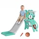 image 1 of AIYAPLAY 3 in 1 Kids Slide for Indoor with Basketball Hoop - Blue