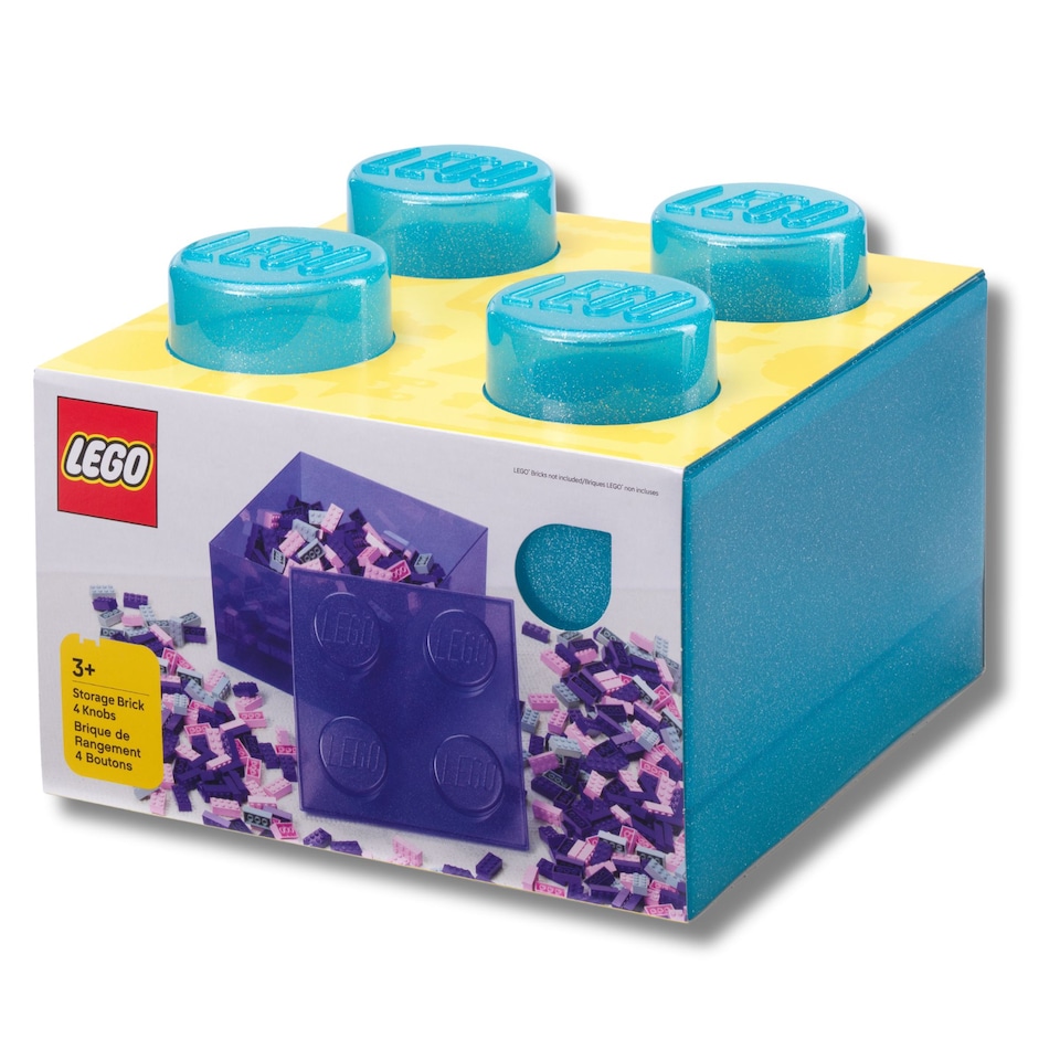image 1 of LEGO Storage Brick 4 Stud- Glitter Light Blue