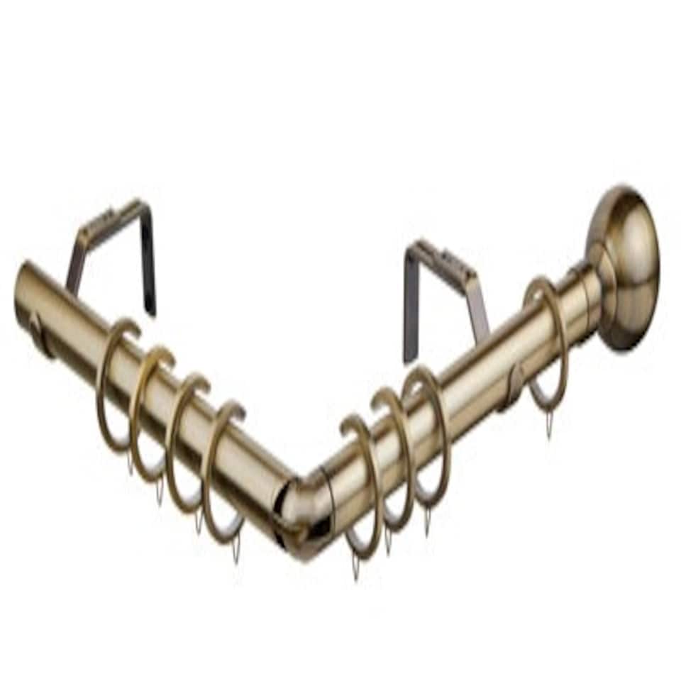 image 1 of 28mm 475cm Ball End Antique Brass Eyelet Bay Pole Set 475cm Bronze | Bronze