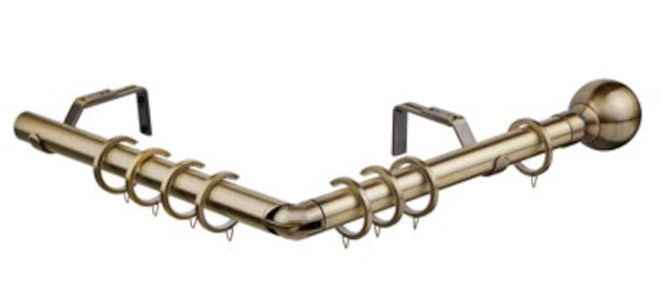 image 1 of 28mm 475cm Ball End Antique Brass Eyelet Bay Pole Set 475cm | Bronze | Bronze