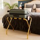 image 5 of Harbour Housewares Folding Metal Luggage Rack - Gold Yellow