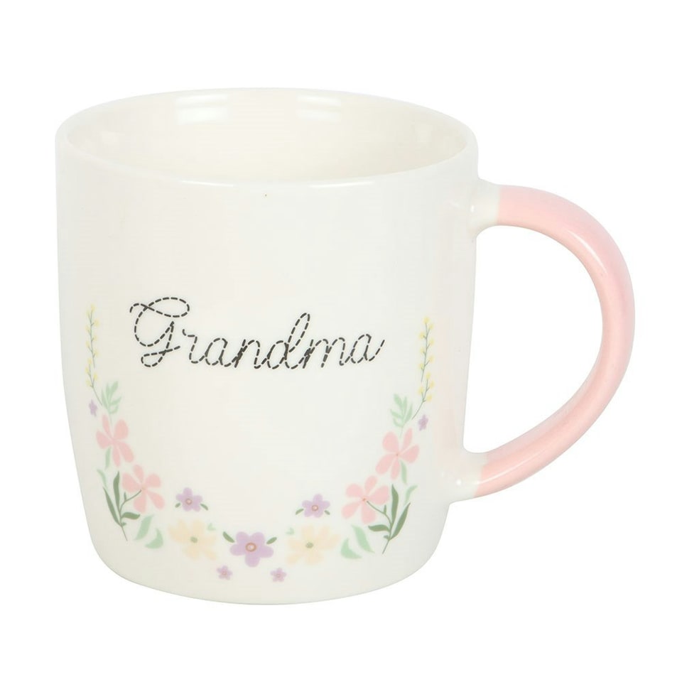 image 1 of Something Different Grandma Floral 350ml Mug - White/Blue - One Size