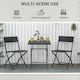image 3 of Outsunny 3PC Bistro Set Rattan Furniture Garden Folding Chair Table