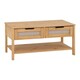 image 1 of Corona Rattan 2 Drawer Coffee Table - L50 x W90 x H43.5 cm - Distressed Wax Pine/Rattan Effect Brown