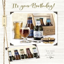Beer Bottles On Card It's Your Birthday