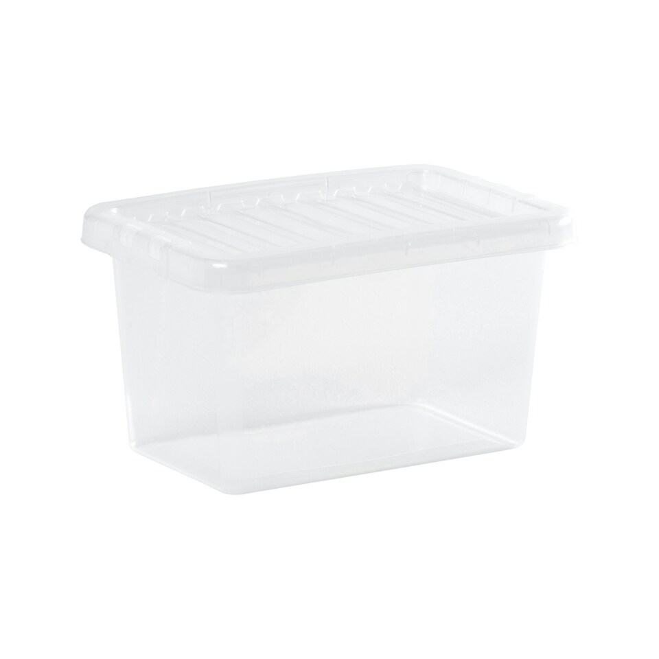 image 1 of Wham Crystal 5 x 7L Stackable Plastic Storage Boxes with Lids Clear Clear