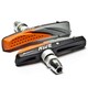 image 3 of AWE 72mm Two Tone Contour Design Bike Brake Blocks/Pads Grey/Orange