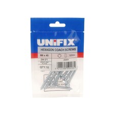 Unifix Coach Screws Hexagon Head M10 x 130 - Box of 25