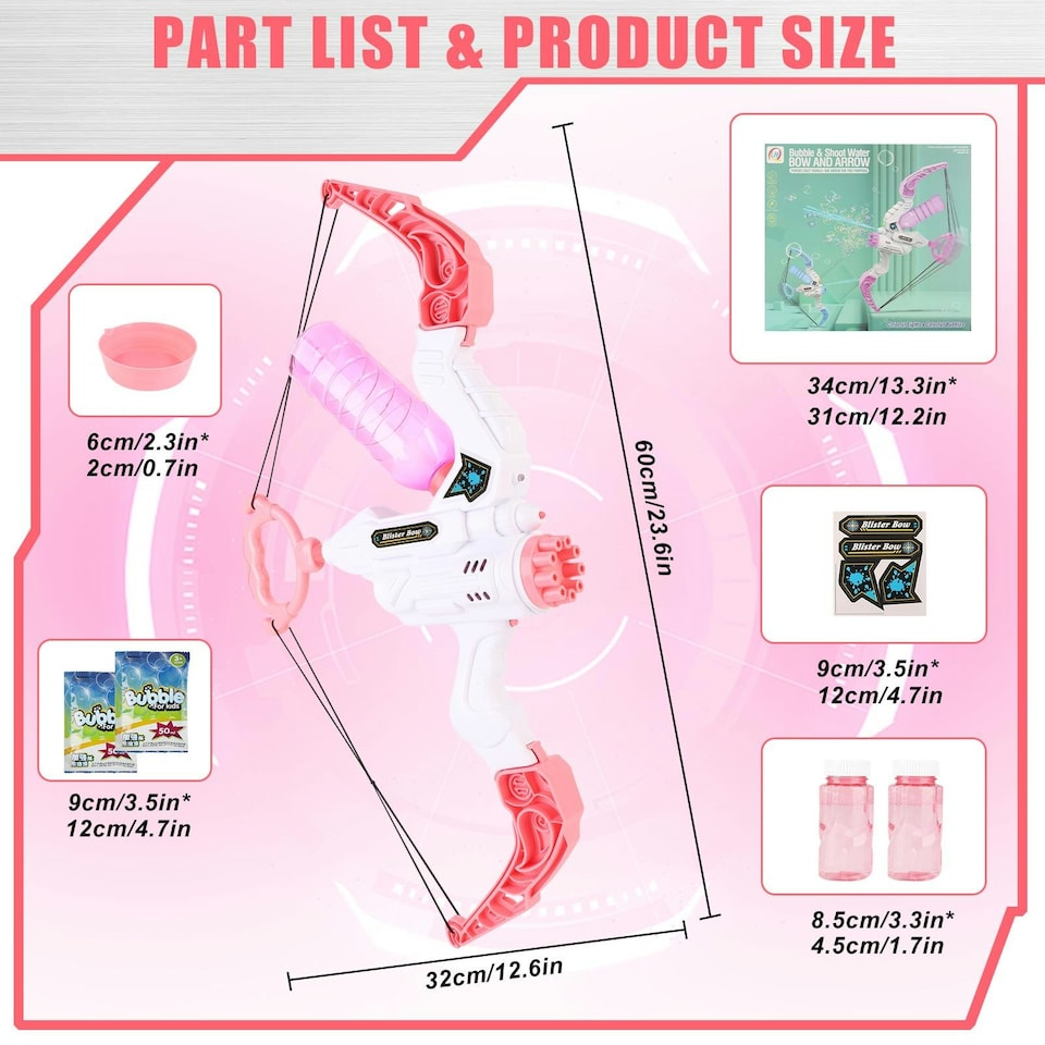 image 1 of Bow and Arrow Bubble Maker Water Gun