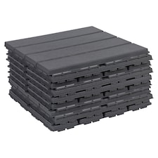 URBNLIVING Interlocking Garden Deck Tiles | Multi | Anthracite | 9 Tiles