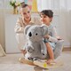 image 9 of HOMCOM Kids Toddler Rocking Horse Plush Ride On Koala Rocker Wooden Base Seat Safety Belt with Gloved Doll Toy for 18-36 Months Grey
