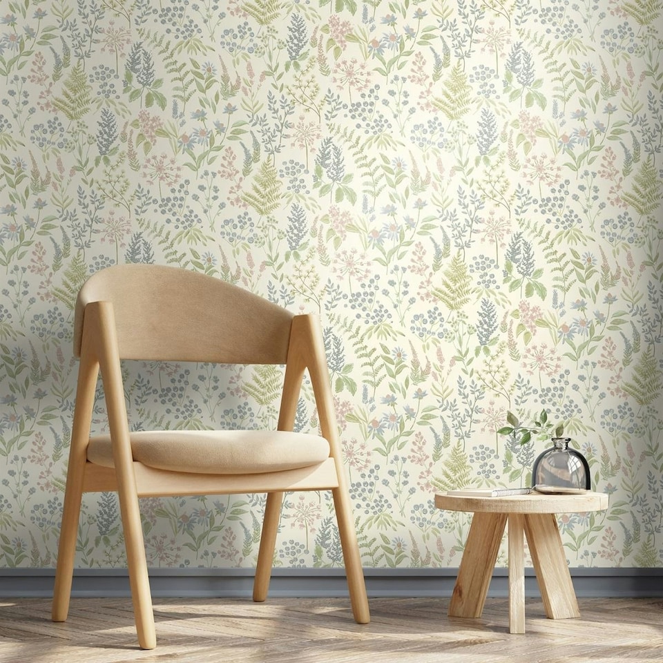 image 1 of Holden Décor Rural Paradise Floral Sprig Wallpaper - Pink/Cream - 10m x 53cm Pink