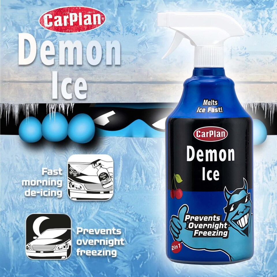 image 1 of CarPlan Demon Winter Essentials 3 Piece Kit Screenwash, De-Icer & Scraper